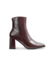 Coffee Brown Square-Toe Block Heel Ankle Boots — Women's Workwear