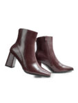 Coffee Brown Square-Toe Block Heel Ankle Boots — Women's Workwear