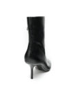 Black Pointed-Toe Stiletto Mid-Calf Boots — Women's Evening Style
