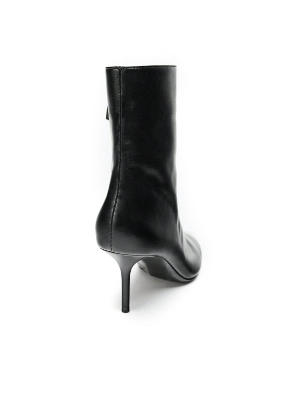 Black Pointed-Toe Stiletto Mid-Calf Boots — Women's Evening Style