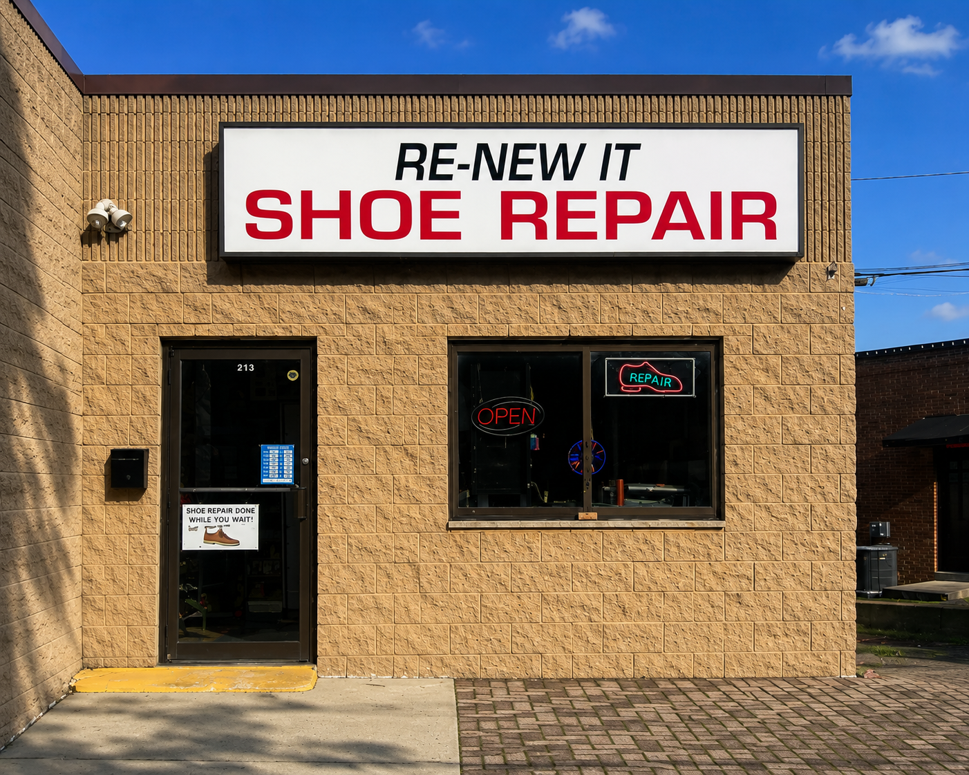 The Renew It Shoe Repair storefront on S Middletown Road in Nanuet, New York